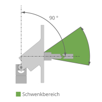 Geiger Gelenklager 90°- G103 | Grundplatte 22 x 85 mm | Kurbelzapfen 9,9 mm | 6 mm Sechskant - Länge 500 mm