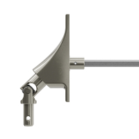 Geiger Gelenklager 90°- G103 | Grundplatte 22 x 85 mm | Kurbelzapfen 9,9 mm | 6 mm Sechskant - Länge 500 mm