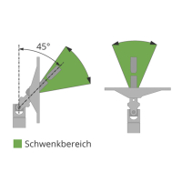 Geiger Gelenklager 45°- G105 | Grundplatte 17 x 73 mm | Kurbelzapfen 11,9 mm | 6 mm Vierkant - Länge 500 mm