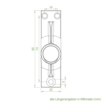 Geiger Gelenklager 45°- G112 | Grundplatte Luftdicht 22 x 85 mm | Kurbelzapfen 11,9 mm | 6 mm Sechskant - Länge 300 mm