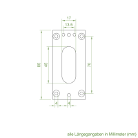 Geiger Unterlegplatte UP1 | glanzvernickelt | luftdicht | 40 x 85 x 2 mm | für Gelenklager mit 22 x 85 mm Grundplatten