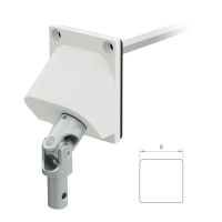 Geiger Versatz - Gelenklager 90 ° - G130  | Luftdicht | Grundplatte 53 x 65 mm | Rechts | Kurbelzapfen 11,9 mm | 6 mm Vierkant 300 mm