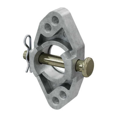 Markisenlager aus Stahl mit Zentrierrand für Steckzapfen Ø 25 mm.