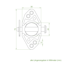 Becker Markisenlager mit Zentrierrand für Steckzapfen Ø 25 mm Rund | für Becker Antriebe Serie L