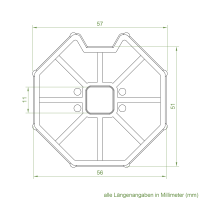Rademacher Adapter-Mitnehmer für Achtkant-Stahlwelle SW 60 | für Rademacher SLDM/MLIM Antriebe