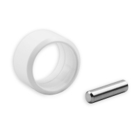 Verbindungsstift mit Sicherungsring in weiß.