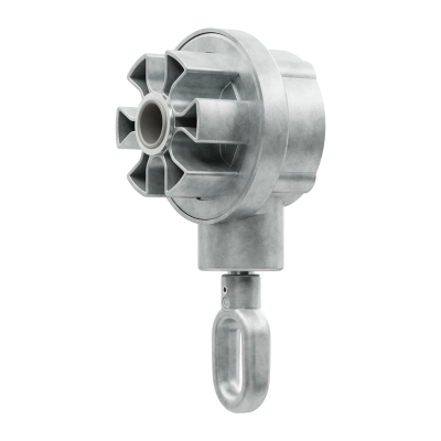 Geiger Markisengetriebe MKG 002 | 3:1 | blank | für 70 mm Nutrohr | Zinköse | mit Endanschlag