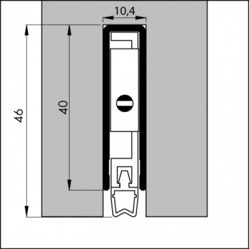 Automatische Türboden-Dichtung TB034 | Länge 830 mm | aluminium pressblank