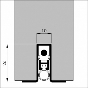 Automatische Türboden-Dichtung TB040 | Länge 630 mm | aluminium pressblank
