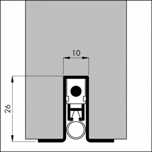 Automatische Türboden-Dichtung TB041 | Länge 730 mm | aluminium pressblank