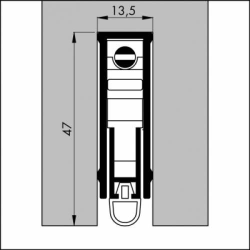 Automatische Türboden-Dichtung TB048 | Länge 930 mm | aluminium pressblank
