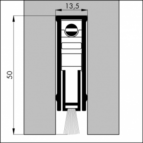 Automatische Türboden-Dichtung TB054 | Länge 830 mm | aluminium pressblank