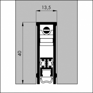 Automatische Türboden-Dichtung TB066 | Länge 630 mm | aluminium pressblank