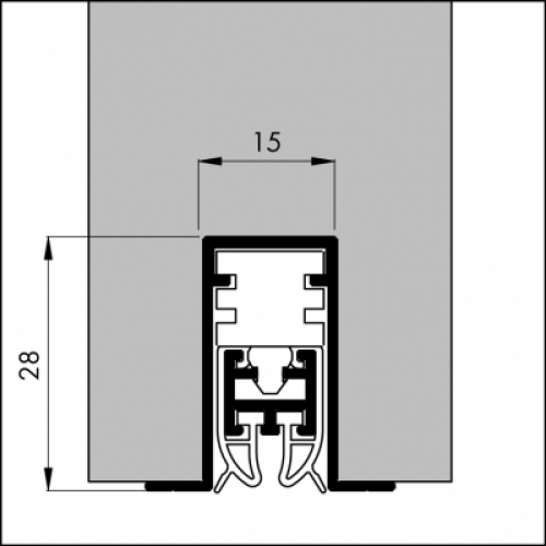 Automatische Türboden-Dichtung TB083 | Länge 1085 mm | aluminium pressblank