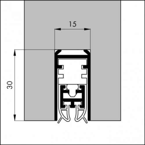 Automatische Türboden-Dichtung TB087 | Länge 835 mm | aluminium pressblank