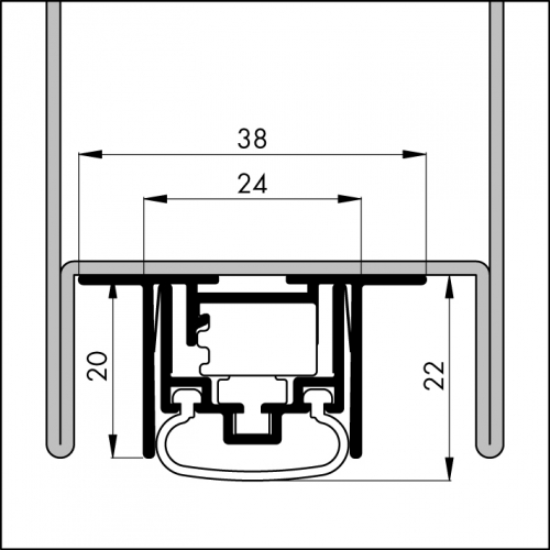 Automatische Türboden-Dichtung TB106 | Länge 980 mm | aluminium pressblank