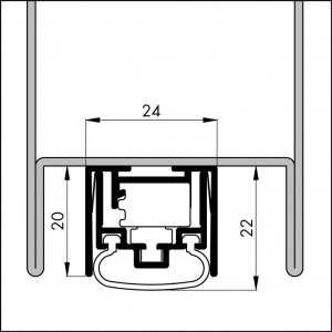 Automatische Türboden-Dichtung TB110 | Länge 530 mm | aluminium pressblank