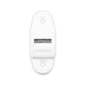 Mini-Gurtführung mit Rolle und Bürste | für Gurtband bis 16 mm Breite | Kunststoff | weiß