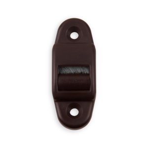 Mini-Gurtführung mit Rolle und Bürste | für Gurtband bis 16 mm Breite | Kunststoff | braun
