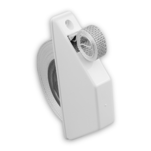 Mini Rolladen-Halbeinlass-Gurtwickler | Lochabstand 135 mm | mit 4,5 m Gurt | weiß