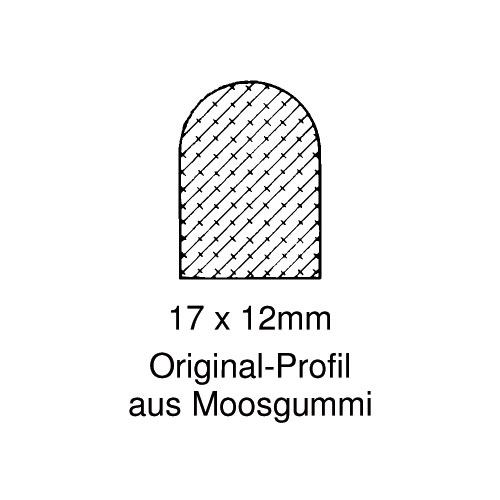 Moosgummi-Dichtung MG006 | grau | 5 lfm