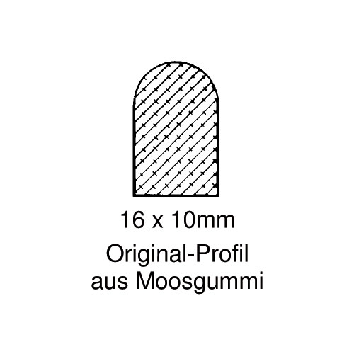 Moosgummi-Dichtung MG026 | grau | 5 lfm