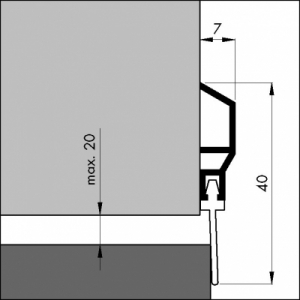 T&uuml;rboden-Dichtung TB010 | L&auml;nge 1 m | aluminium pressblank