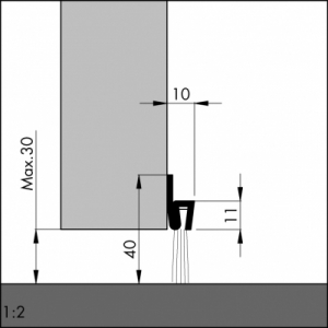 T&uuml;rboden-Dichtung TB018 | L&auml;nge 1 m | aluminium pressblank