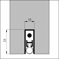 Automatische Türboden-Dichtung TB027 | Länge 630 mm | aluminium pressblank