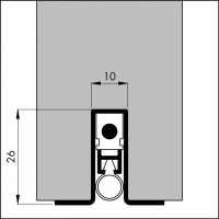 Automatische Türboden-Dichtung TB041 | Länge 730 mm | aluminium pressblank 730 mm