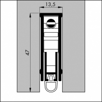 Automatische Türboden-Dichtung TB047 | Länge 830 mm | aluminium pressblank