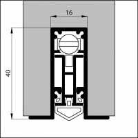 Automatische Türboden-Dichtung TB063 | Länge 1030 mm | aluminium pressblank