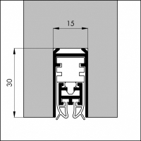 Automatische Türboden-Dichtung TB088 | Länge 960 mm | aluminium pressblank