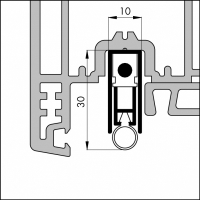 Automatische Türboden-Dichtung TB100 | Länge 1030 mm | aluminium pressblank 1030 mm