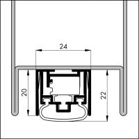 Automatische Türboden-Dichtung TB111 | Länge 680 mm | aluminium pressblank