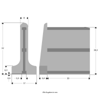 Endstabgleiter - T-Gleiter Endstab | 30 x 30,3mm | weiß
