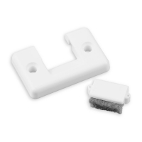 Gurtführung mit Bürste Eckig | für Gurtband bis 23 mm Breite | Kunststoff | weiß
