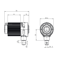 Technische Zeichnung Kegelradgetriebe links 434F314