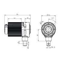 Technische Zeichnung Kegelradgetriebe 434F360