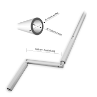 Kurbelstange | für 11,9 mm Zapfen | Aluminium | 1000 mm Länge | weiß beschichtet