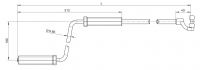 Kurbelstange für Markisen | Stahl | grau RAL 7035 | Griffhülse Kunststoff schwarz | Kugelhaken | Länge 1600 mm