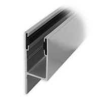 Maxi Aluminium-Führungsschiene | 50 x 27 x 50 mm | mit PVC-Einlage und Lappen | grau lackiert