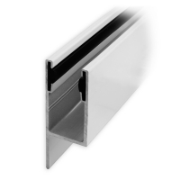 Maxi Aluminium-Führungsschiene | 50 x 27 x 50 mm | mit PVC-Einlage und Lappen | weiß lackiert