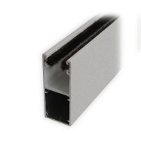 Mini-Aluminium-Führungsschiene (UH) mit Neopreneinlage | 25 x 22 x 25 mm | silber eloxiert silber eloxiert