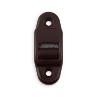 Mini-Gurtführung mit Rolle und Bürste | für Gurtband bis 16 mm Breite | Kunststoff | braun braun