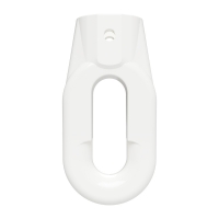 Ovale Öse aus Kunststoff | weiß RAL 9016 | Innenbohrung 12 mm rund | Querbohrung 4 mm