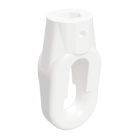 Ovale Öse aus Kunststoff | weiß RAL 9016 | Innenprofil Innen-6-kant, oder auch Ø 10 mm | 4 mm Querbohrung