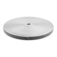 Rolladengurt | Gurtbreite 18 mm | Gurtstärke 1,7 mm | mit Schonkante | 50 m Rolle | grau Rollenware