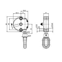 Schneckengetriebe für Markisen | 4:1 | Zinköse | 7mm Innenvierkant | mit Endanschlag