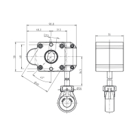 Schneckengetriebe für Markisen | 7:1 | blank | Kugelöse | 13mm Innenvierkant